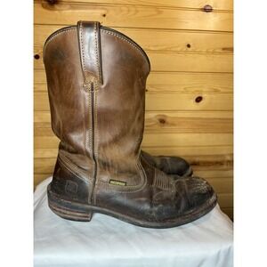Dan Post Waterproof Brown Leather Pull-On Work Boots Men's Size 10.5D‎ DP69681
